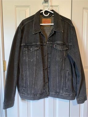 Levi's Men's Charcoal Black Denim Trucker Jacket Size XL